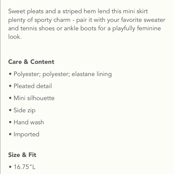 Anthropologie Mare stripe tennis pleated skirt - Picture 2 of 6